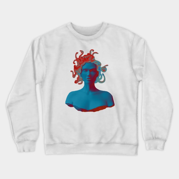 Medusa gorgon statue bust design - light version Crewneck Sweatshirt by SosiCreatesArt